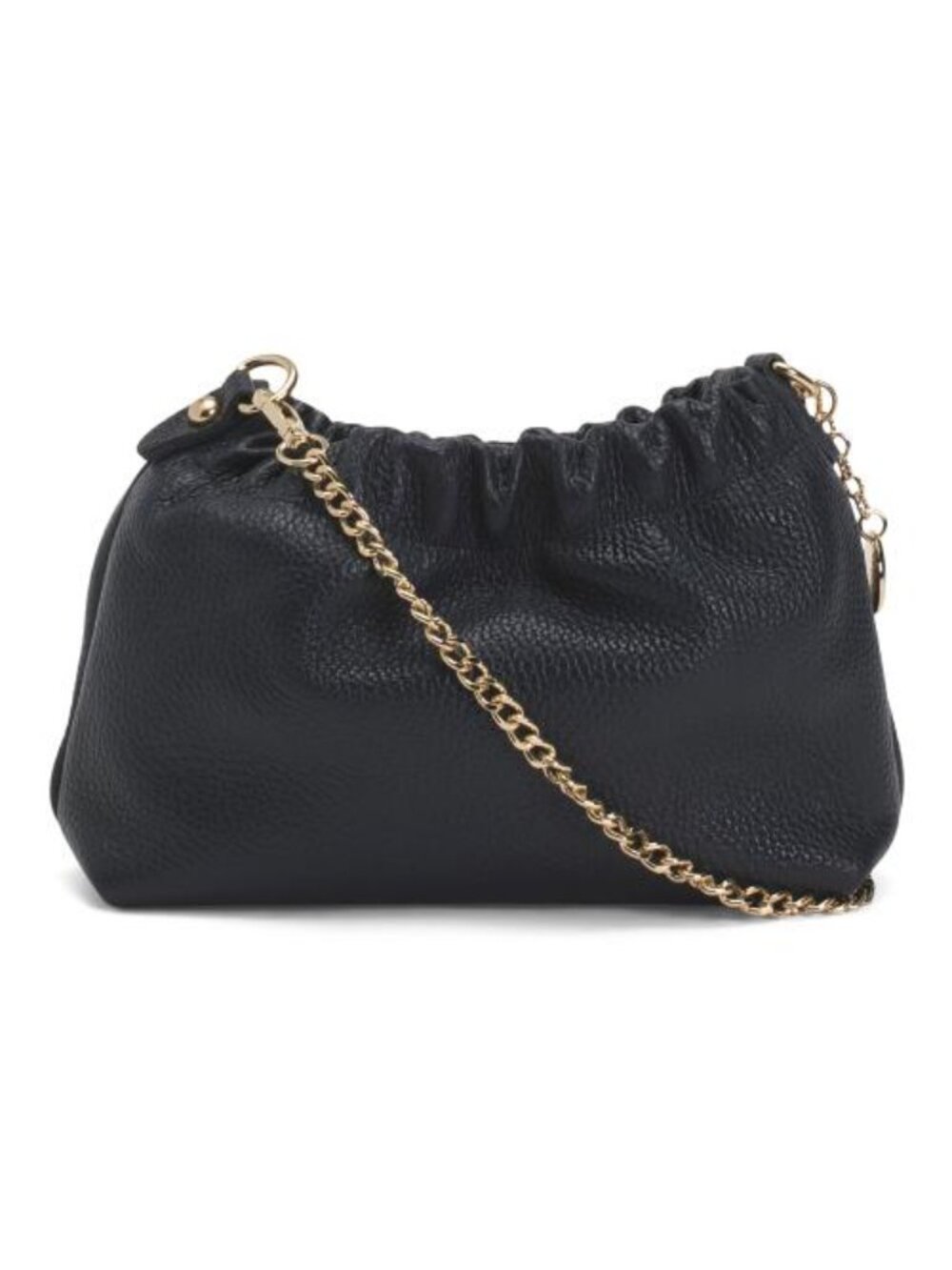 MARLON Made In Italy Leather Drawstring Pouch With Detachable Shoulder Strap